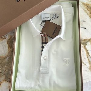 Mens Burberry white polo size L ‘22 season